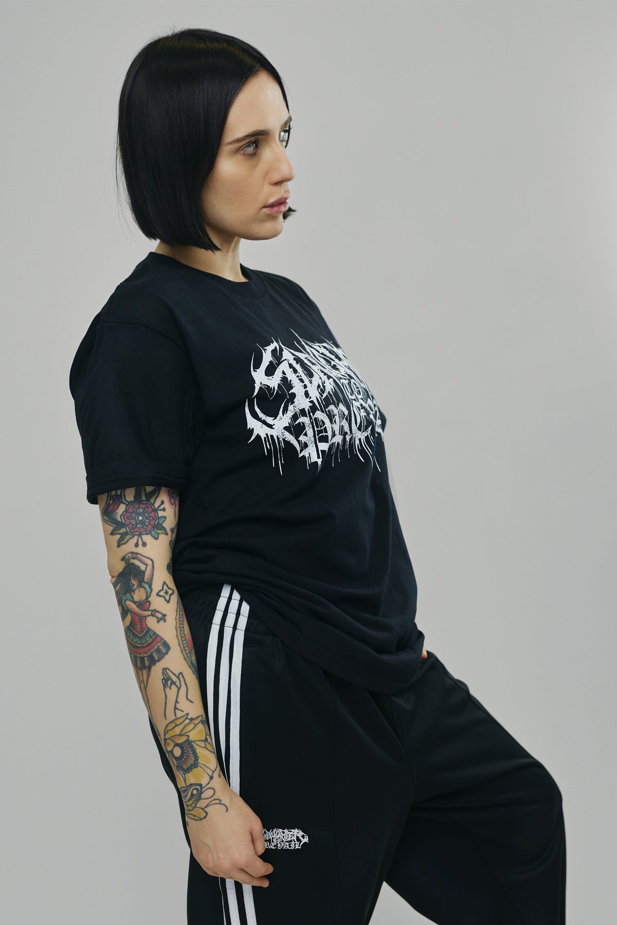 SLAUGHTER TO PREVAIL - WHITE LOGO MASK SHIRT - First Blood Merchandise