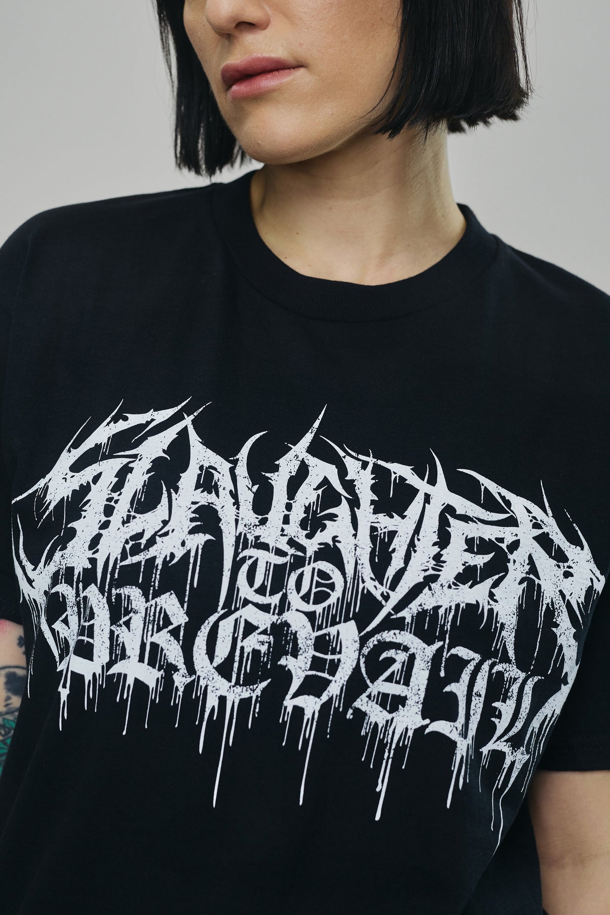 SLAUGHTER TO PREVAIL - WHITE LOGO MASK SHIRT - First Blood Merchandise